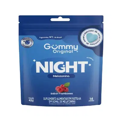 Imagem do produto Suplemento Alimentar Gummy Original Melatonina Sabor Framboesa Sachê Com 14 Gomas