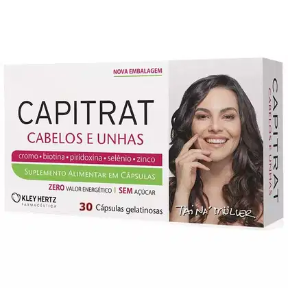 Imagem do produto Suplemento Alimentar Capitrat Cabelos E Unhas 30 Cápsulas Gelatinosas