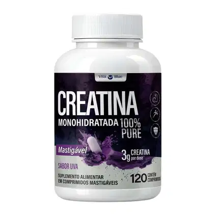 Imagem do produto Creatina Sabor Uva 120 Comprimidos Mastigáveis