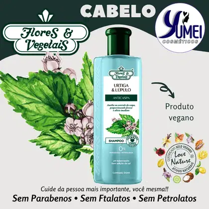 Imagem do produto Shampoo Urtiga e Lúpulo Anticaspa Flores e Vegetais 310ml