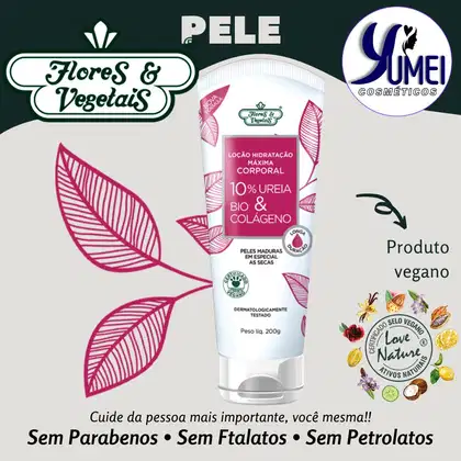 Imagem do produto Loção De Hidratação Máxima Ureia 10% e Bio Colágeno Flores e Vegetais 200g