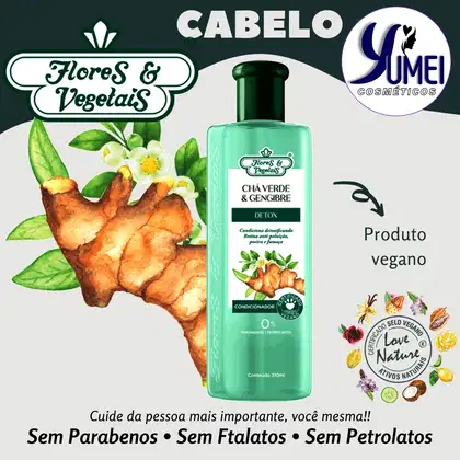 Imagem do produto Condicionador Chá Verde e Gengibre Detox Flores e Vegetais 310ml