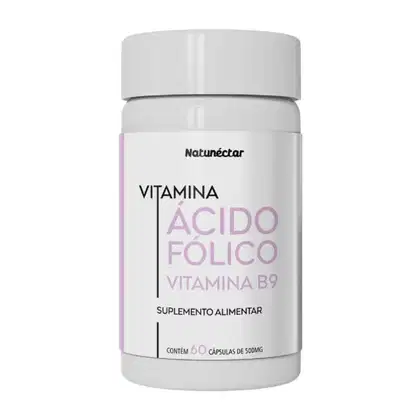 Imagem do produto Suplemento Vitamina Ácido Fólico Vitamina B9 Natunéctar 60 Cápsulas