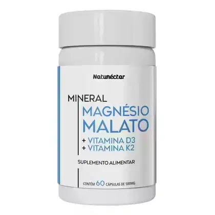 Imagem do produto Suplemento Alimentar Magnésio Malato Vitamina D3 + Vitamina K2 Natunéctar 60 Cápsulas