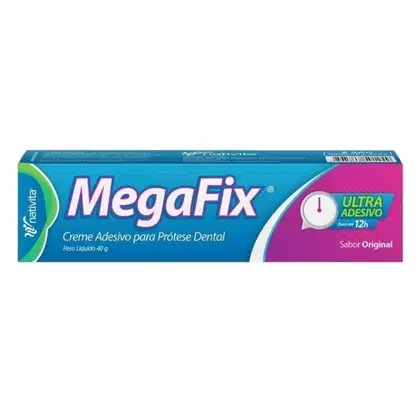Imagem do produto Megafix Ultra Adesivo Creme Adesivo Para Prótese Dental Nativita Sabor Original 40g