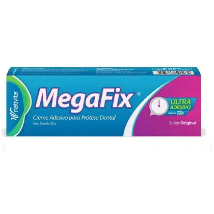Imagem do produto Megafix Ultra Adesivo Creme Adesivo Para Prótese Dental Nativita Sabor Original 20g