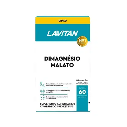 Imagem do produto Cimed Lavitan Dimagnésio Malato - Suplemento Vitamínico (60 Cápsulas)