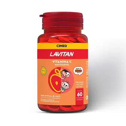 Imagem do produto Cimed Lavitan Vitamina C Sabor Maçã - Suplemento Alimentar (60 Comprimidos Mastigáveis)