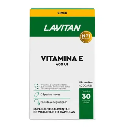 Imagem do produto Suplemento Alimentar Lavitan Vitamina E 400UI 30 Cápsulas Moles