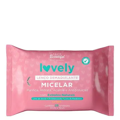 Imagem do produto Lenço Demaquilante Lovely Micelar - Face Beautiful | Limpeza Facial Prática e Hidratação intensa