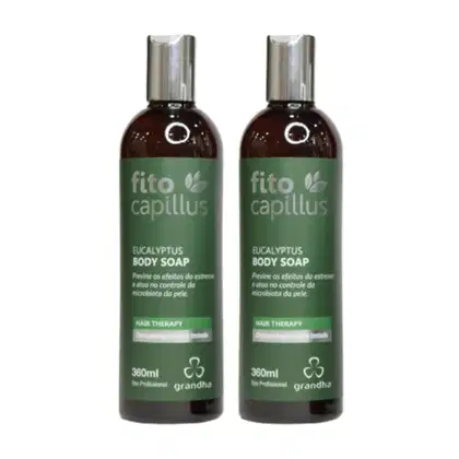 Kit com dois sabonetes Grandha Fito Capillus Eucalyptus.