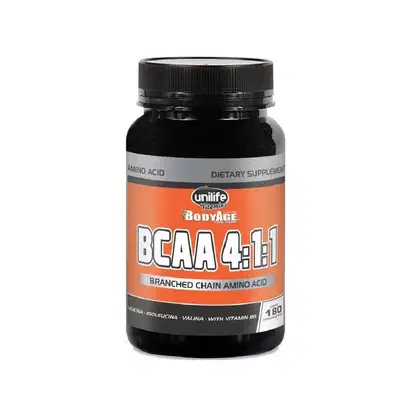 Imagem do produto Suplemento Alimentar BCAA 4:1:1 BodyAge Unilife 180 Cápsulas