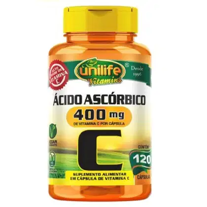 Imagem do produto Suplemento Alimentar Ácido Ascórbico Vitamina C Unilife 400mg 120 Cápsulas
