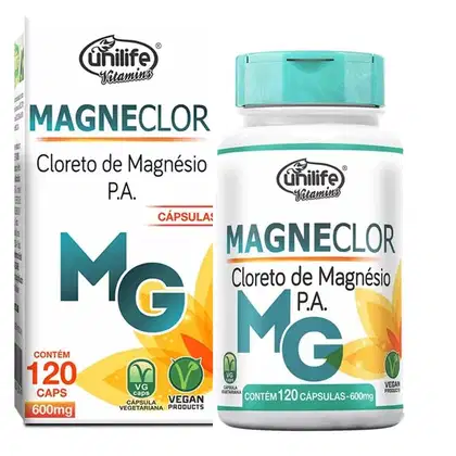 Imagem do produto Suplemento Alimentar Magneclor Cloreto de Magnésio P.A. Unilife 120 Cápsulas