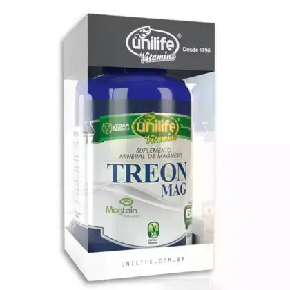 Imagem do produto Suplemento Alimentar Treon Mag Magnésio Treonato Unilife 60 Cápsulas
