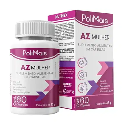 Imagem do produto Suplemento Alimentar AZ Mulher PoliMais 60 Cápsulas