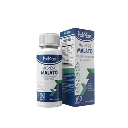 Imagem do produto Suplemento Alimentar Magnésio Malato PoliMais 60 Cápsulas