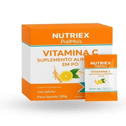 Imagem do produto Suplemento Alimentar Vitamina C PoliMais Sabor Laranja 30 Sachês De 4g