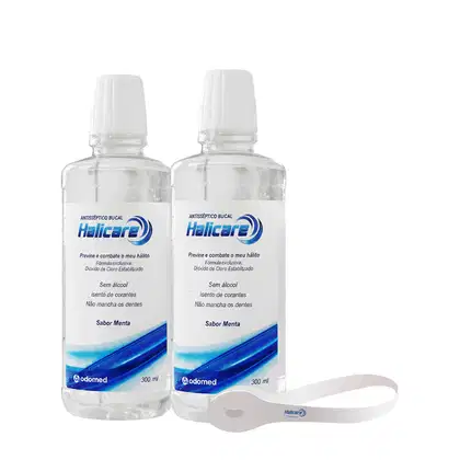 Imagem do produto Kit Odomed Halicare Enxaguante Bucal Extra Limpador de Língua (3 produtos)