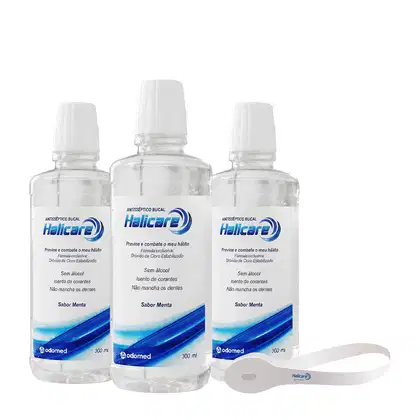 Imagem do produto Kit Odomed Halicare Enxaguante Bucal Extra Limpador de Língua (4 produtos)