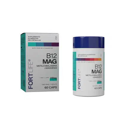 Imagem do produto B12 Mag 1200mg  Metilcobalamina + Magnésio  60 Cápsulas FortLife