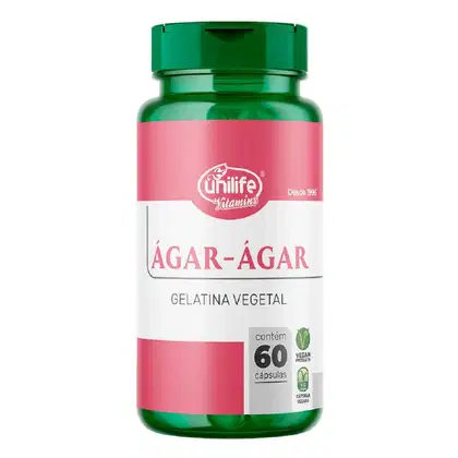 Imagem do produto Suplemento Alimentar Ágar-Ágar Gelatina Vegetal Unilife 60 Cápsulas
