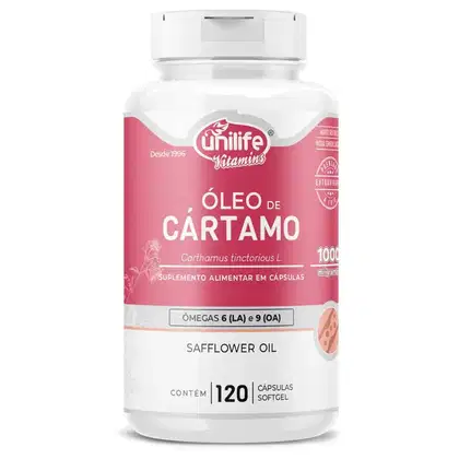 Imagem do produto Suplemento Alimentar Óleo de Cártamo Unilife 1000mg Ômega 6 LA e 9 OA 120 Cápsulas Softgel