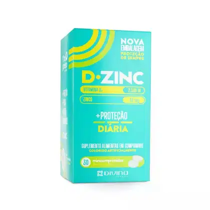 Imagem do produto Suplemento Alimentar D-Zinc Vitamina D 2.000UI + Zinco 30mg 30 Comprimidos Revestidos
