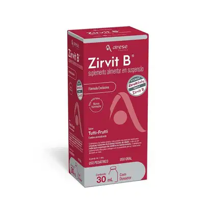 Imagem do produto Suplemento Alimentar Em Suspensão Líquido Zirvit B Sabor Tutti-Frutti 30ml