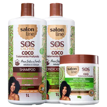 Imagem do produto Kit Salon Line S.O.S Cachos Coco Triplo (3 Produtos)