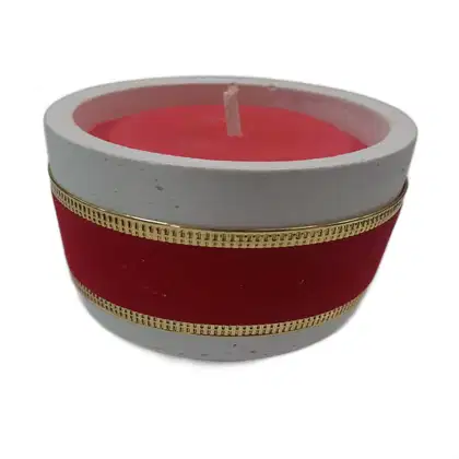 Imagem do produto Vela Aromática Maça e Canela Vermelha 100g - Natalina Pote Reutilizável