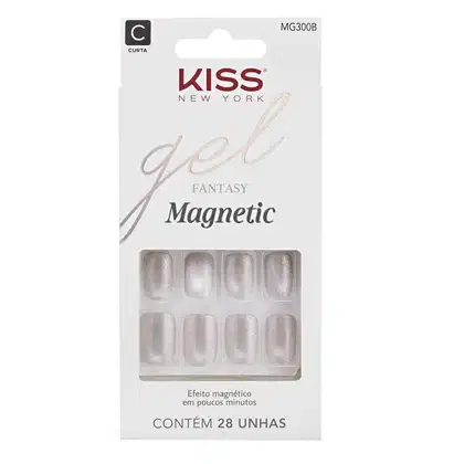 Imagem do produto Kiss New York Fantasy Magnetic Nail Curta Crystal - Unhas Postiças em Gel (28 Unidades)