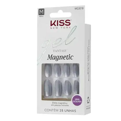 Imagem do produto Kiss New York Fantasy Magnetic Nail Média Opal - Unhas Postiças em Gel (28 Unidades)