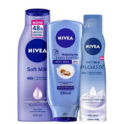 Imagem do produto NIVEA Soft Milk Hidratação Profunda Trio (3 Produtos)