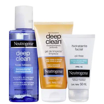 Imagem do produto Kit Neutrogena Deep Clean + Hidratação Oil Free FPS 15 (3 Produtos)