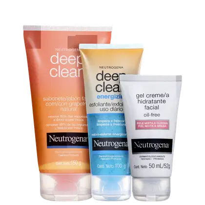 Imagem do produto Kit Neutrogena Deep Clean Energizing + Grapefruit + Hidratação Oil Free (3 Produtos)