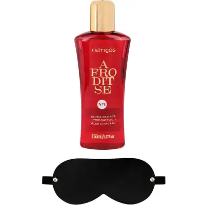 Imagem do produto Afroditse - Kit óleo Massageador Deslizante Suave e Venda Tapa Olho