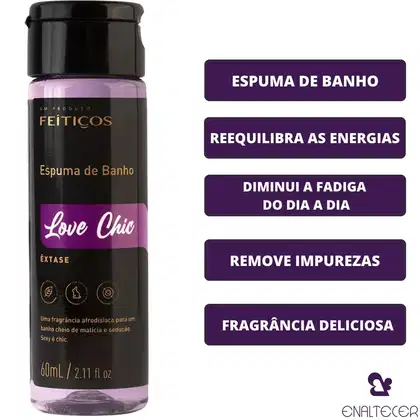 Imagem do produto Love Chic - Kit Espuma e Sais de Banho Espumante Banheira Hidromassagem