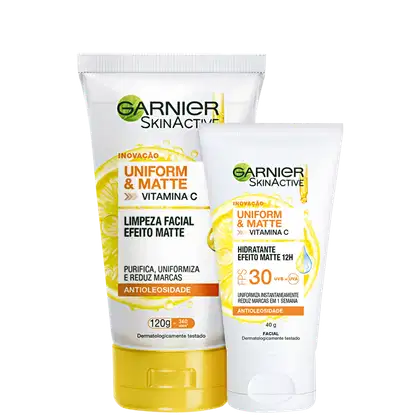 Imagem do produto Kit Garnier SkinActive Uniform & Matte Vitamina C Duo (2 Produtos)