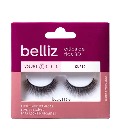 Imagem do produto Belliz 3D Volume 3 Curto 201 - Cílios Postiços (2 Unidades)