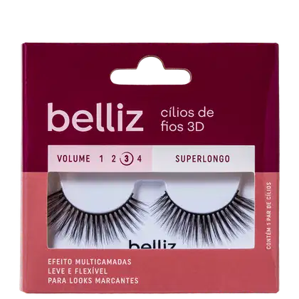 Imagem do produto Belliz 3D Volume 3 Superlongo 203 - Cílios Postiços (2 Unidades)