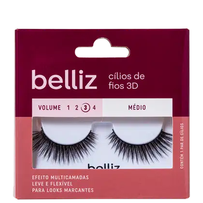 Imagem do produto Belliz 3D Volume 3 Médio 207 - Cílios Postiços
