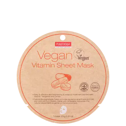 Imagem do produto Purederm Vegan Vitamin Sheet - Máscara Facial 23g