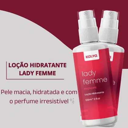 Imagem do produto Loção Hidratante Corporal Feminino Sedução e Perfume Lady Femme Ativa Feromonio Kit Mulher Cheirosa