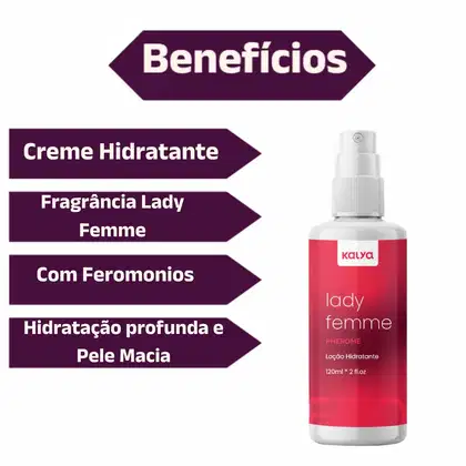 Imagem do produto Hidratante Loção lady Femme Perfume Divine Feromonios Kalya