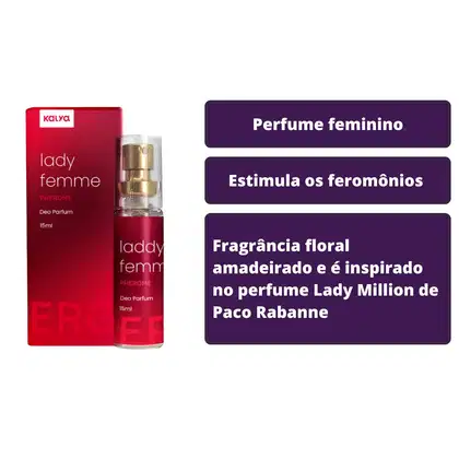 Imagem do produto Creme Clareador Corporal Perfume Feromonios Lady Femme Kalya