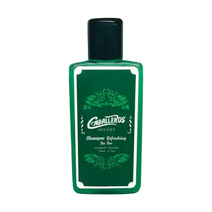 Shampoo Caballeros Refreshing Tea Tree. Volumetria de 140ml.