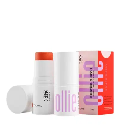 Imagem do produto Ollie 3 em 1 Cor FPS95 Coral - Blush em Bastão 4,5g