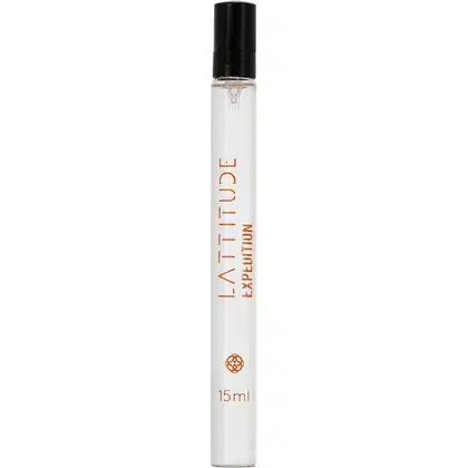 Frasco de perfume Hinode Leve com 15ml de capacidade, embalagem preta e branca com texto em laranja destacando o nome "Leve".
