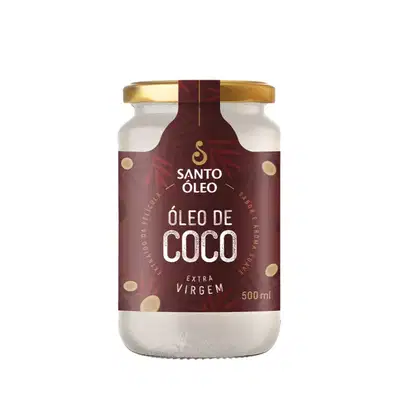 Óleo de Coco Santo Óleo Extravirgem de Película, 500ml.